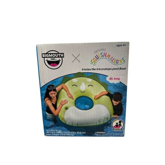 NIB Squishmallows Pool Float Tristan The Triceratops Beach Summer Cup Holder - Picture 1 of 2